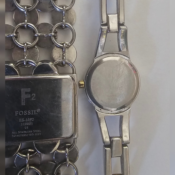 Two Fossil watch bundle 7 inches in great working condition ES_1492 & ES_9495 - Picture 2 of 6